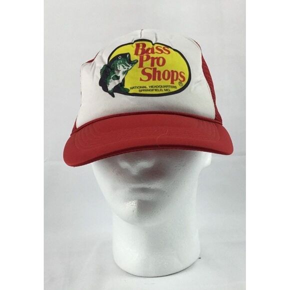 Bass Pro Shop Vintage Snapback Mesh‎ Truckers Hat Fishing Camping Lake - Picture 1 of 6